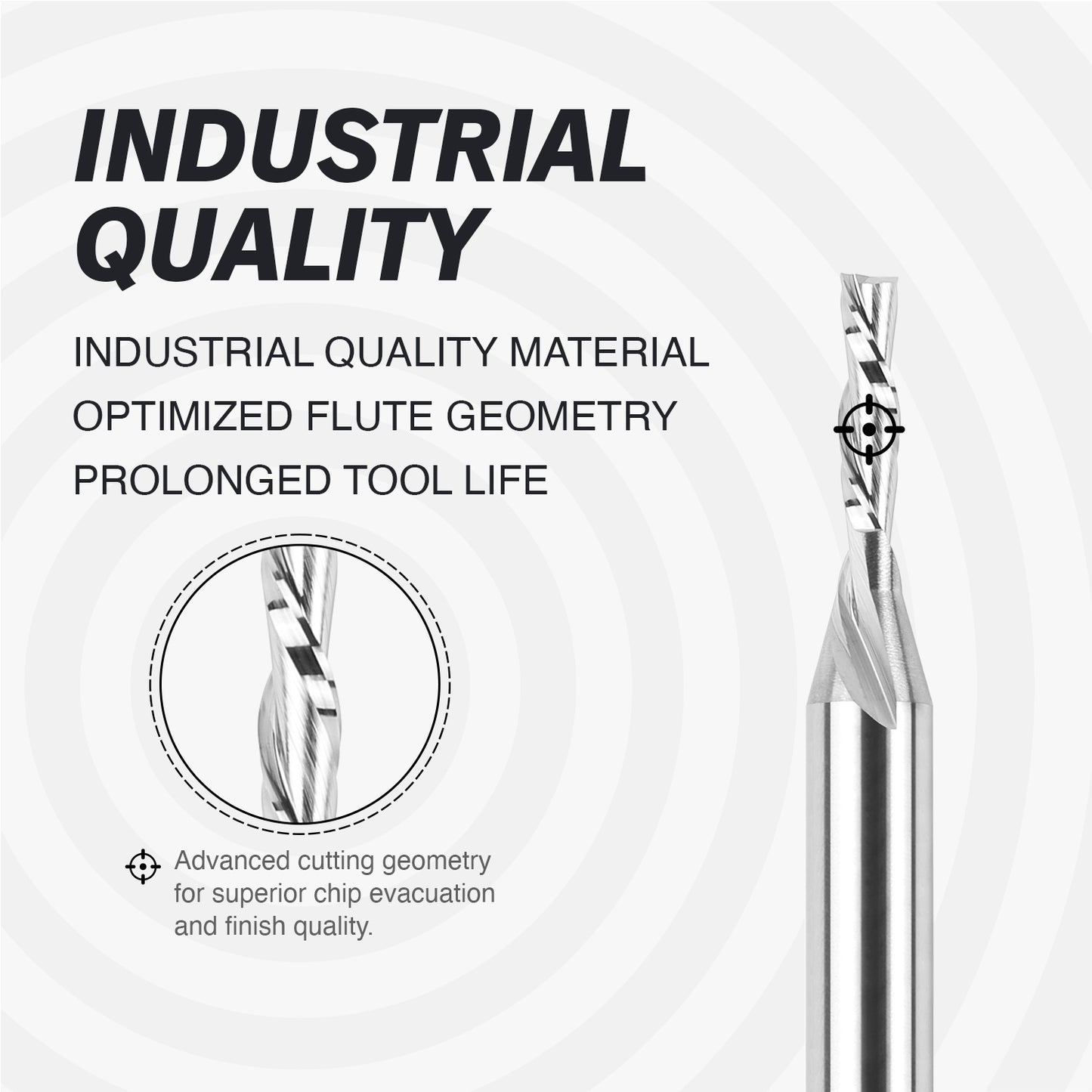 S1806 Solid Carbide Downcut Spiral Router Bit - 2Flutes - 1/4 SD - 1/8 CD - 1/2 CL - 2 OL