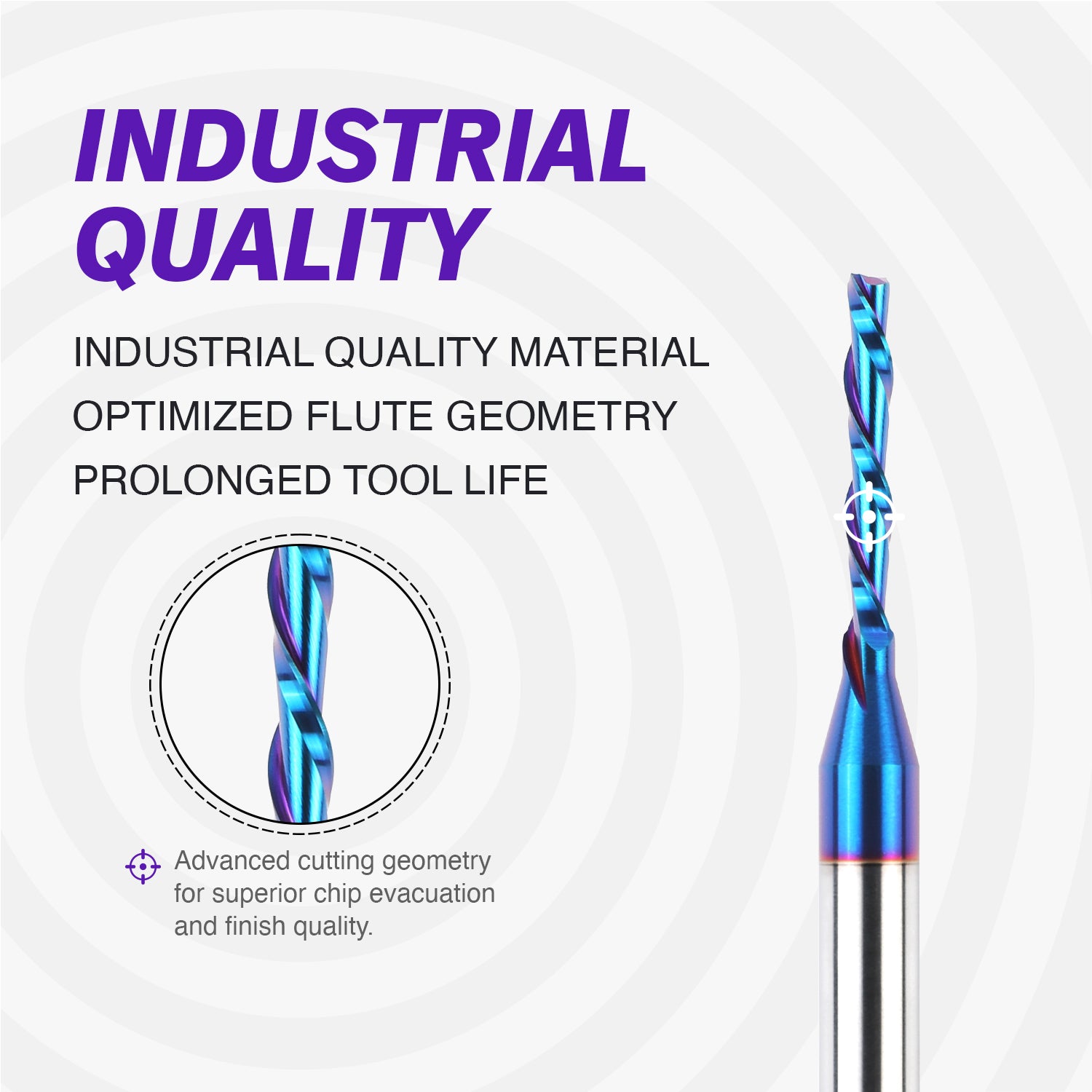 S1807 Solid Carbide nACo Coated Downcut Spiral Router Bit - 2Flutes - 1/4 SD - 1/8 CD - 7/8 CL - 2-1/2 OL - Zahyox