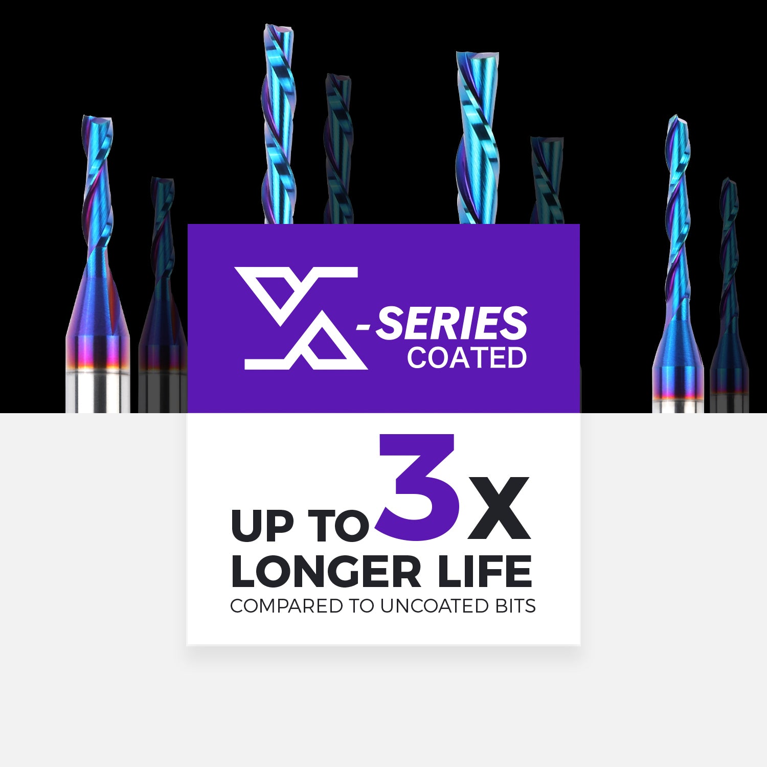 S1807 Solid Carbide nACo Coated Downcut Spiral Router Bit - 2Flutes - 1/4 SD - 1/8 CD - 7/8 CL - 2-1/2 OL - Zahyox