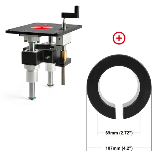 ZahyoX Router Lift Set with 69mm(2.72") Reduce Collar, Compatible with Dewalt DWP611, Dewalt DCW600, Porter-Cable 7518/7519 - Zahyox