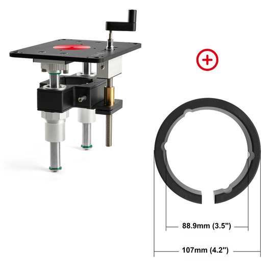 ZahyoX Router Lift Set with 88.9mm(3.5") Reduce Collar, Compatible with Porter-Cable 7518/7519, Devon 1316-1, BOSCH 1617, Dewalt 618, Porter-Cable 690/890 - Zahyox