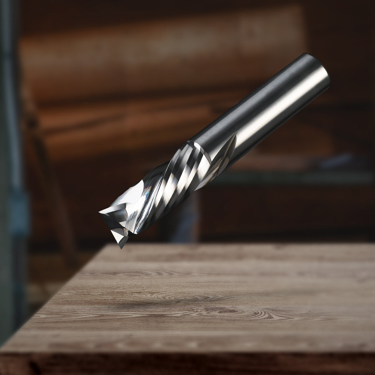 1/2" Shank Compression CNC Spiral Router Bit - 2 Flutes - 1/2" Cutting Dia - 1-1/4" LOC - 3" OAL - S1202 - Zahyox