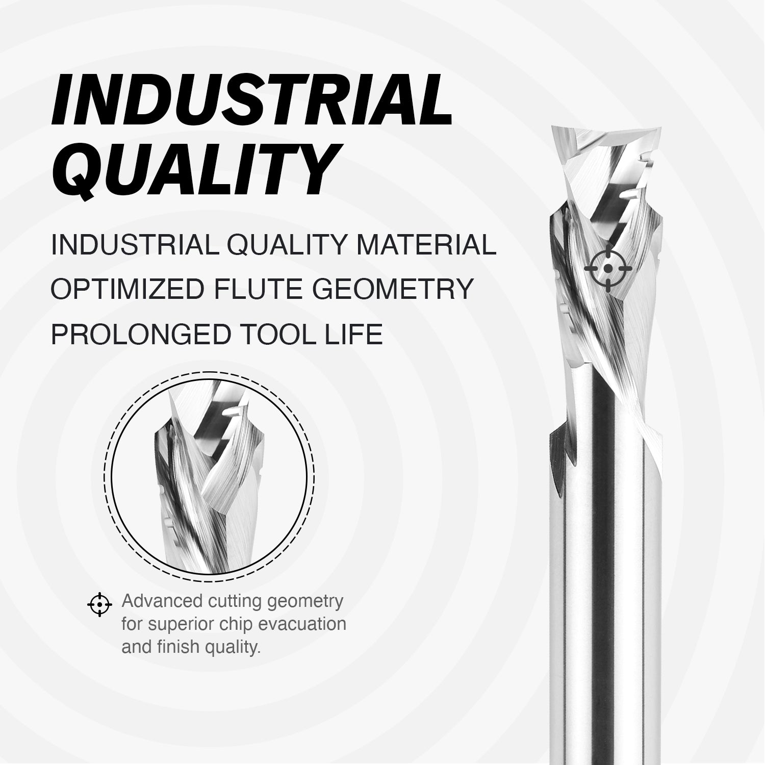 1/2" Shank Compression Solid Carbide CNC Spiral Router Bit - 2 Flutes - 1/2 CD - 1 CL - 3 OL - 1/2 UCL - S1209 - Zahyox