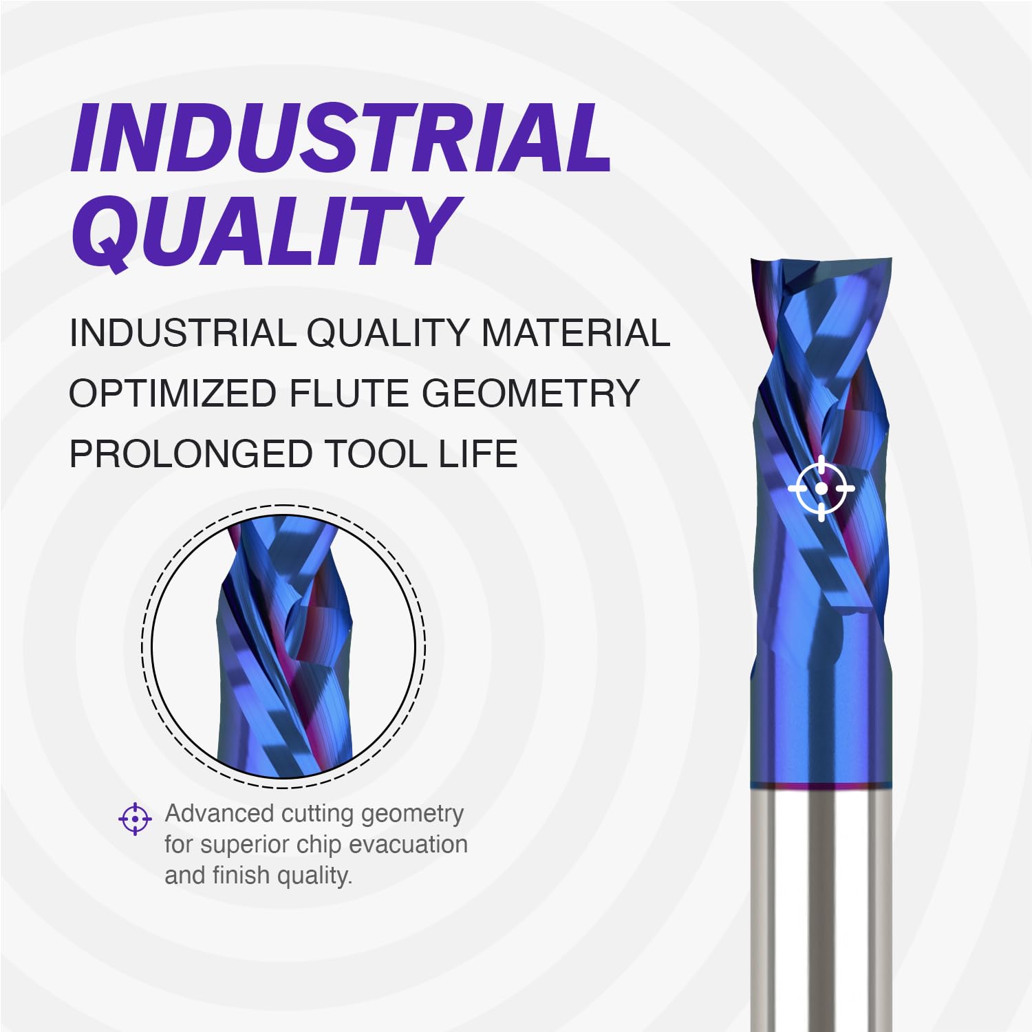 1/2" Shank Compression Solid Carbide nACo Coated Spiral Router Bit - 2 Flutes - 1/2" Cutting Dia - 1-1/4" Cutting Length - 3" Overall Length - 1/2" Upcut Length - S1211 PRO-Series - Zahyox