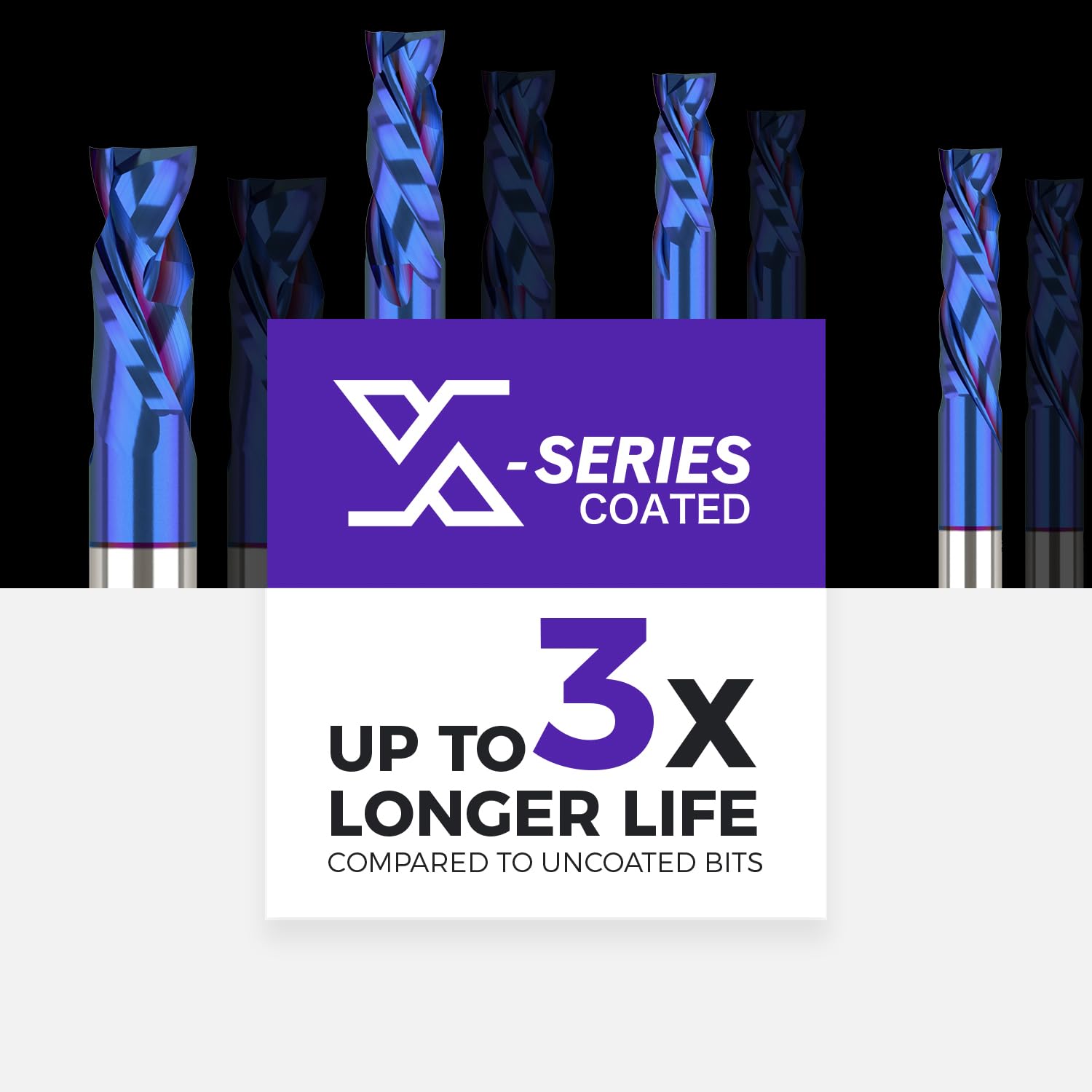 1/2" Shank Compression Solid Carbide nACo Coated Spiral Router Bit - 2 Flutes - 1/2" Cutting Dia - 1-1/4" Cutting Length - 3" Overall Length - 1/2" Upcut Length - S1211 PRO-Series - Zahyox