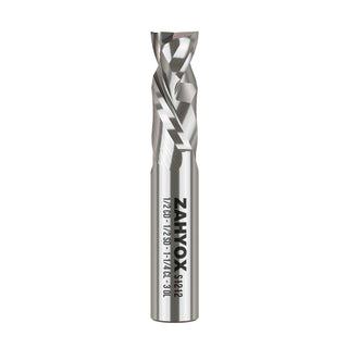 S1212 PRO-1/2" Shank Compression Solid Carbide Spiral Router Bit - 2 Flutes - 1/2" Cutting Dia - 1-1/4" Cutting Length - 3" Overall Length - 1/2" Upcut Length