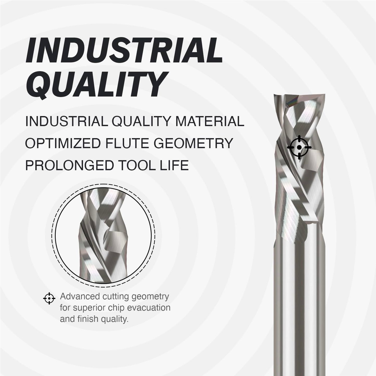 1/2" Shank Compression Solid Carbide Spiral Router Bit - 2 Flutes - 1/2" Cutting Dia - 1-1/4" Cutting Length - 3" Overall Length - 1/2" Upcut Length - S1212 PRO