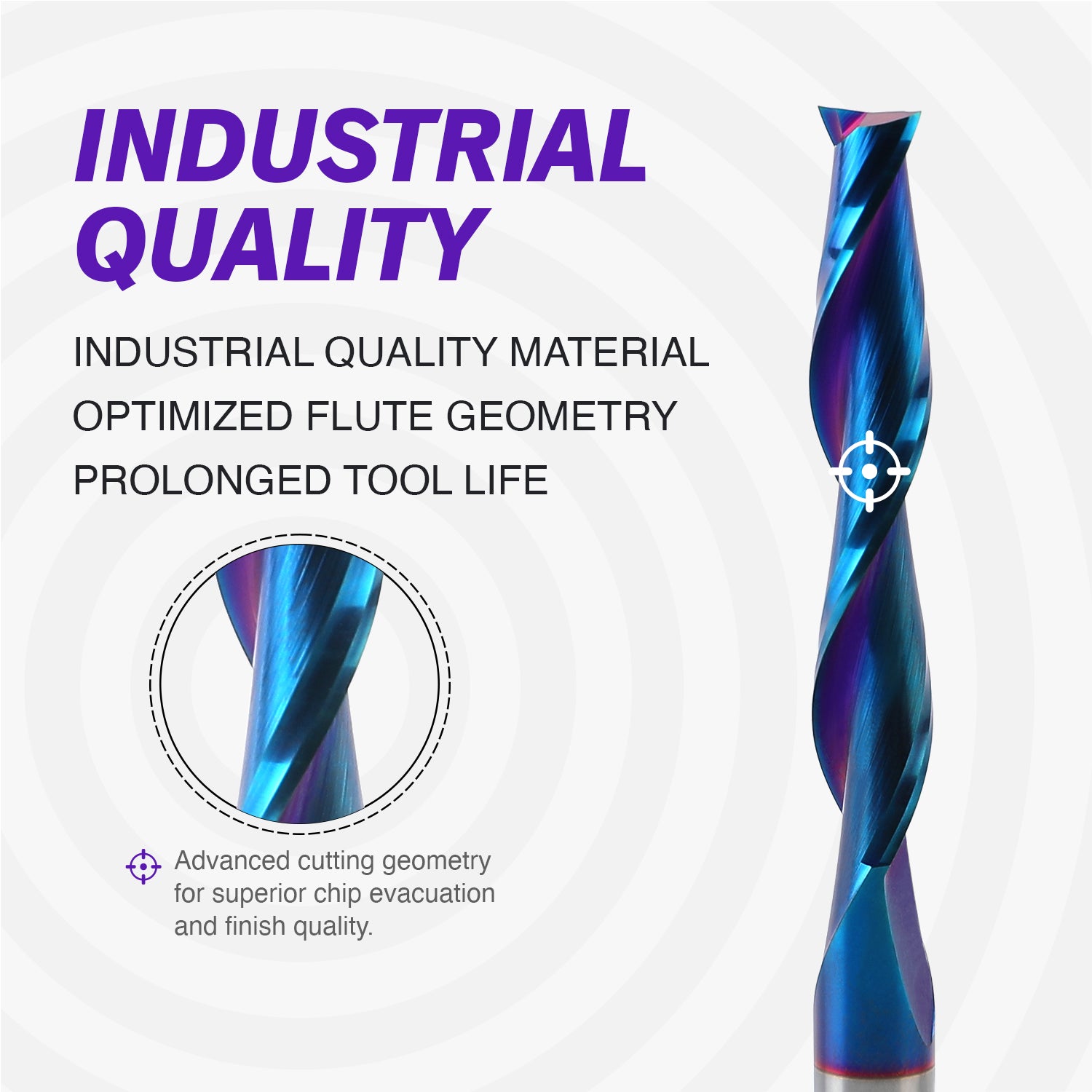 S1406 Solid Carbide nACo Coated Upcut Spiral Router Bit - 2 Flutes  - 1/4 SD - 1/4 CD - 1-1/2 CL - 3 OL - Zahyox