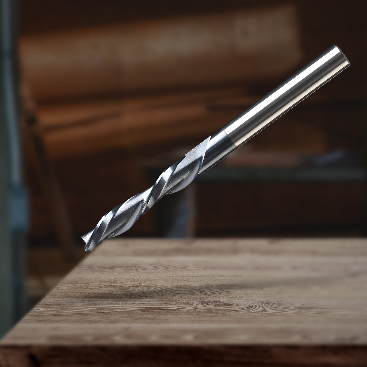 S1407 Solid Carbide TiAlN Coated Downcut Spiral Router Bit - 2 Flutes - 1/4 SD - 1/4 CD - 1-1/4 CL - 3 OL - Zahyox