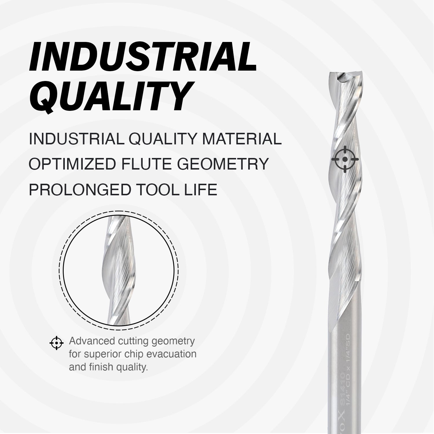 S1410 Solid Carbide Upcut Spiral Router Bit - 2Flutes - 1/4 SD - 1/4 CD - 1-1/2 CL - 3 OL - Zahyox