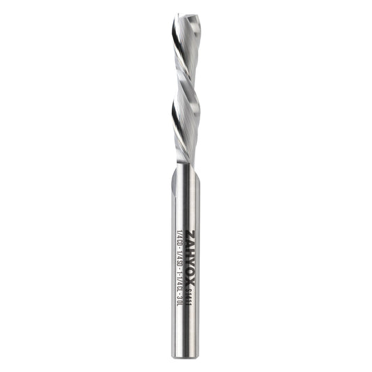 S1411 Solid Carbide Downcut Spiral Router Bit - 2Flutes - 1/4 SD - 1/4 CD - 1-1/4 CL - 3 OL - Zahyox
