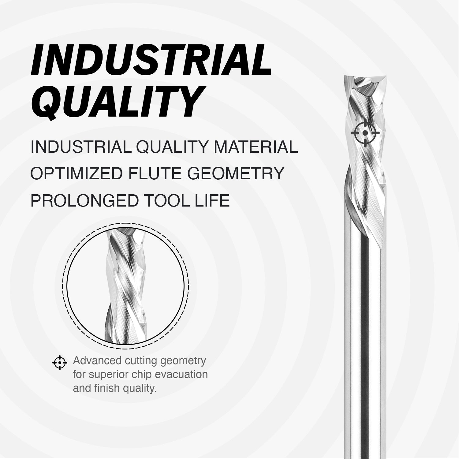 S1412 Solid Carbide Compression Spiral Router Bit - 2 Flutes - 1/4 SD - 1/4 CD - 5/8 CL - 2-1/2 OL - 3/16 UCL - Zahyox