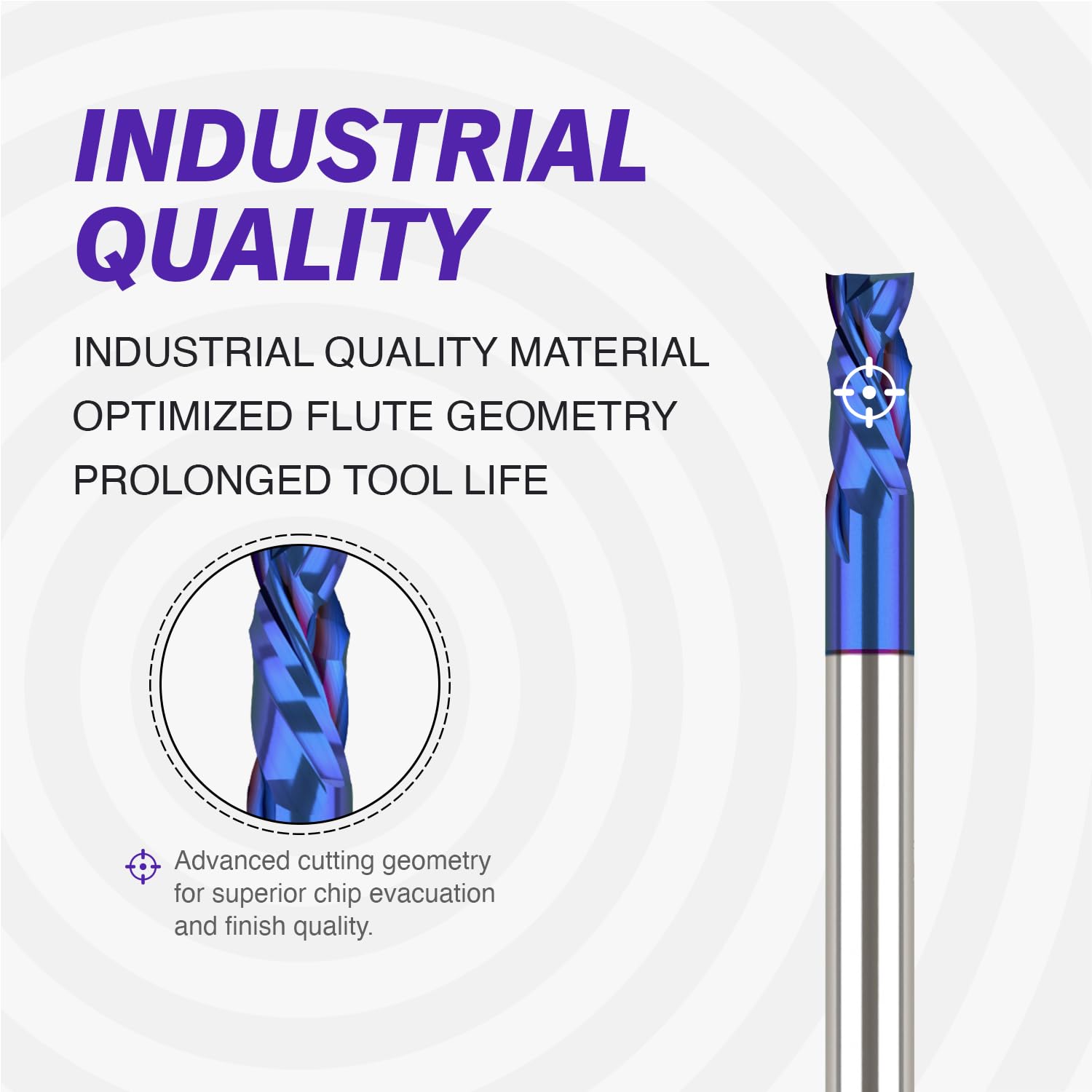 S1413 PRO Nano Coated Compression nACo Coated Spiral Router Bit - 2Flutes - 1/4 SD - 1/4 CD - 5/8 CL - 2-1/2 OL - 3/16 UCL - Zahyox