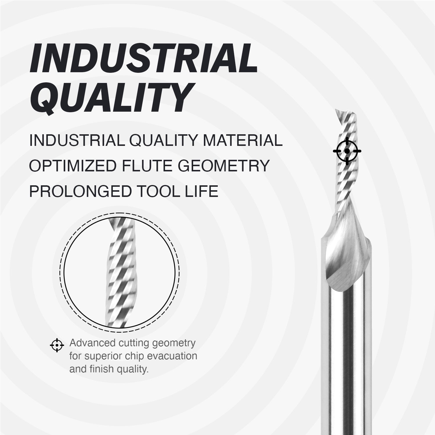 S1441 Solid Carbide Upcut Spiral Router Bit - O Flutes - 1/8 CD - 1/4 SD - 1/2 CL - 2 OL - Zahyox