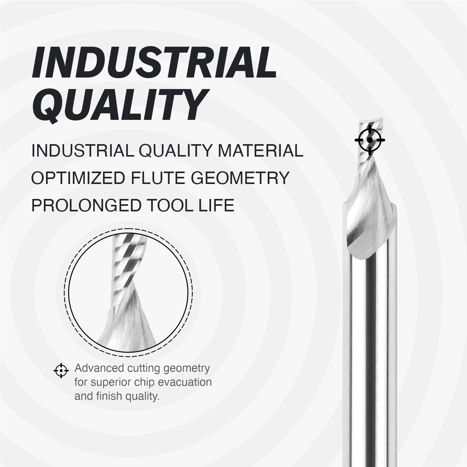 S1442 Solid Carbide Upcut Spiral Router Bit - O Flutes - 1/8 CD - 1/4 SD - 1/4 CL - 2 OL - Zahyox