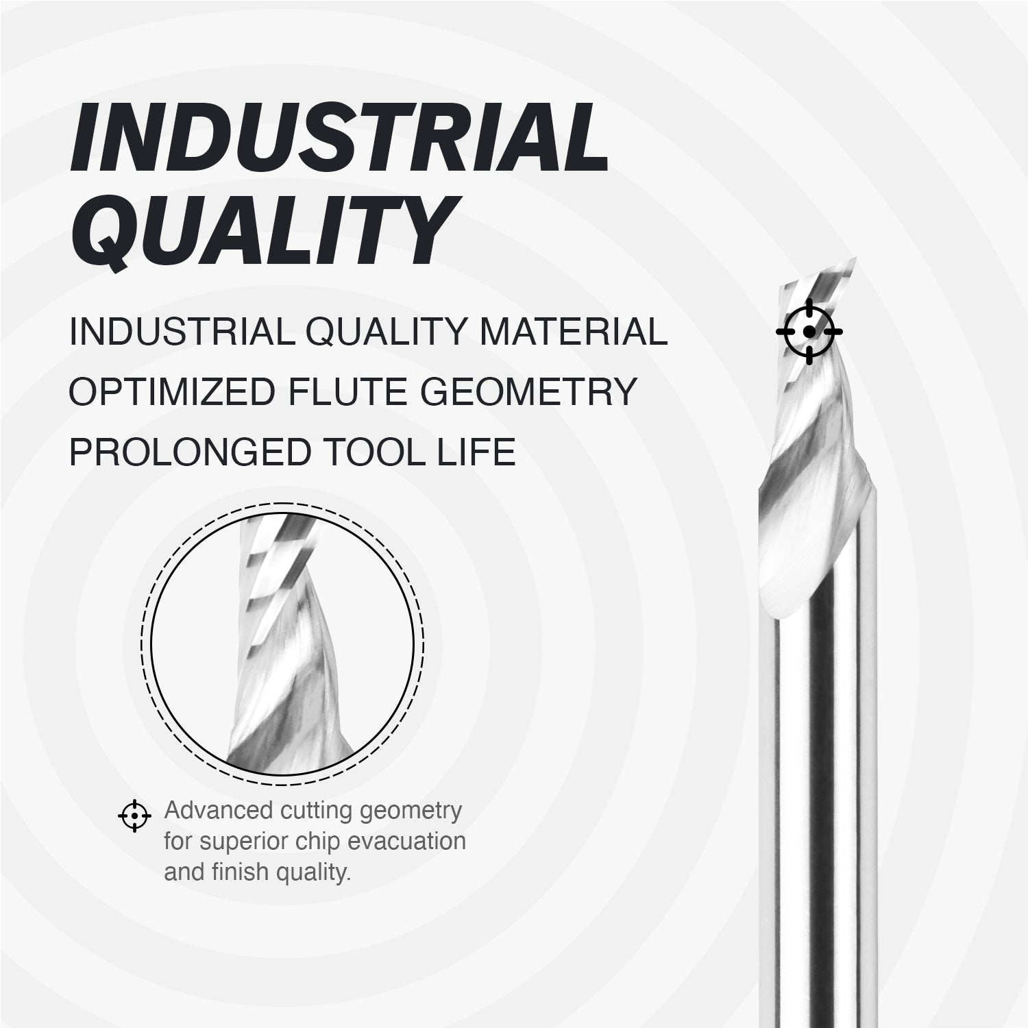 S1443 Solid Carbide Upcut Spiral Router Bit - O Flutes - 3/16 CD - 1/4 SD - 3/8 CL - 2 OL - Zahyox