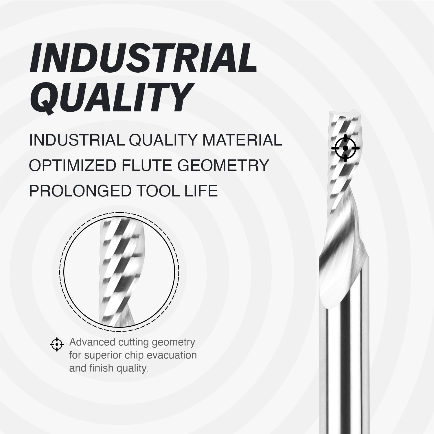 S1444 Solid Carbide Upcut Spiral Router Bit - O Flutes - 3/16 CD - 1/4 SD - 5/8 CL - 2 OL - Zahyox