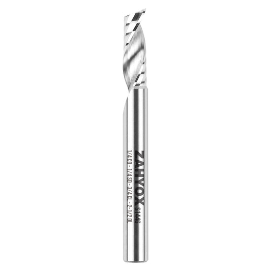 S1446 Solid Carbide Upcut Spiral Router Bit - O Flutes - 1/4 CD - 1/4 SD - 3/4 CL - 2-1/2 OL - Zahyox