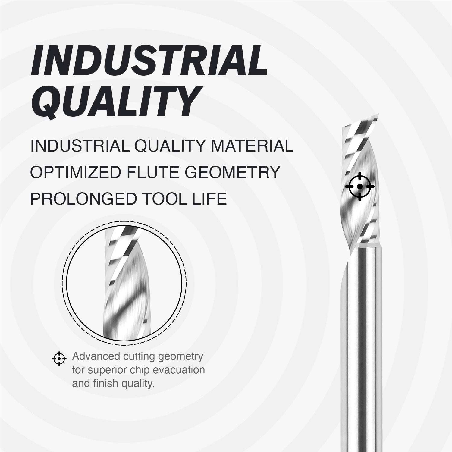 S1446 Solid Carbide Upcut Spiral Router Bit - O Flutes - 1/4 CD - 1/4 SD - 3/4 CL - 2-1/2 OL - Zahyox