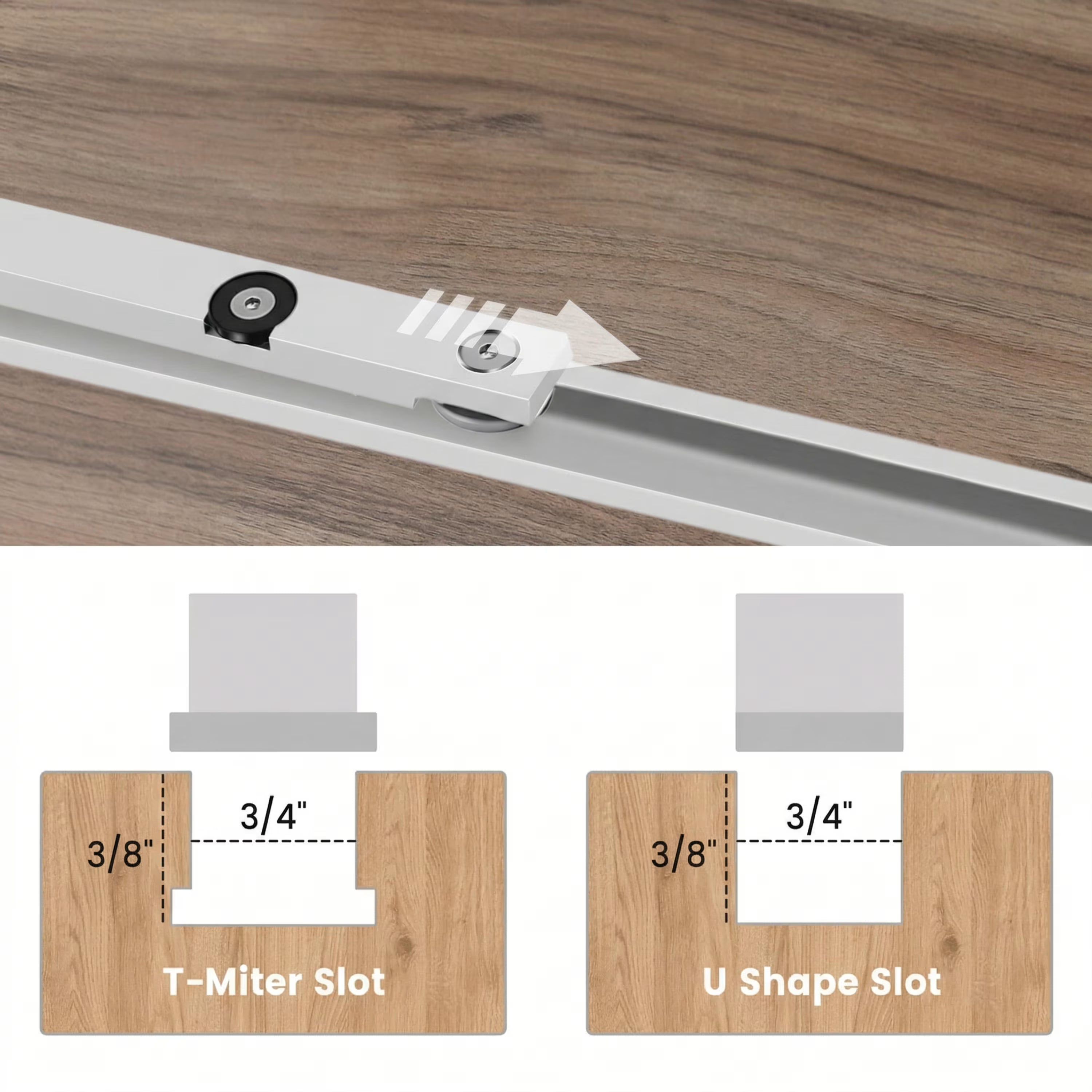 Table Saw Miter Gauge with 890mm Extendable Fence - Zahyox