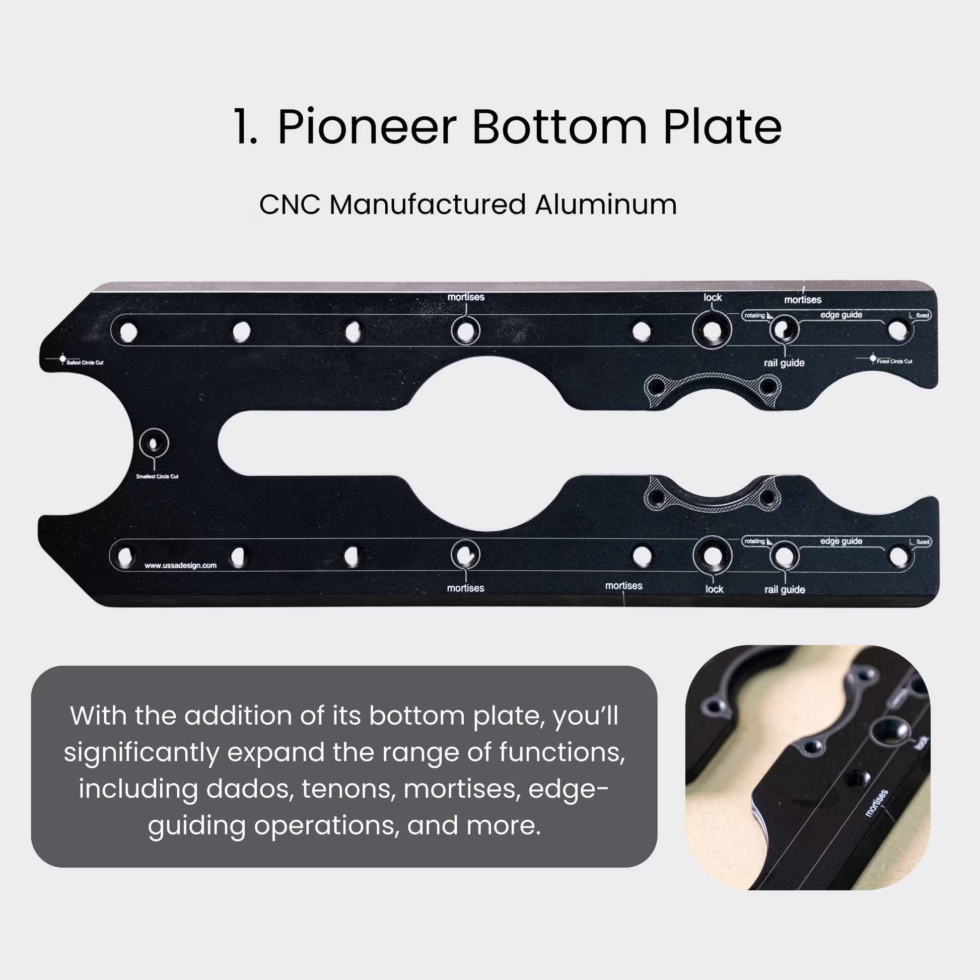 Pioneer Lite Upgrade Add-on Kit | Edge Guide + Pioneer 003 Bottom Plate - Zahyox