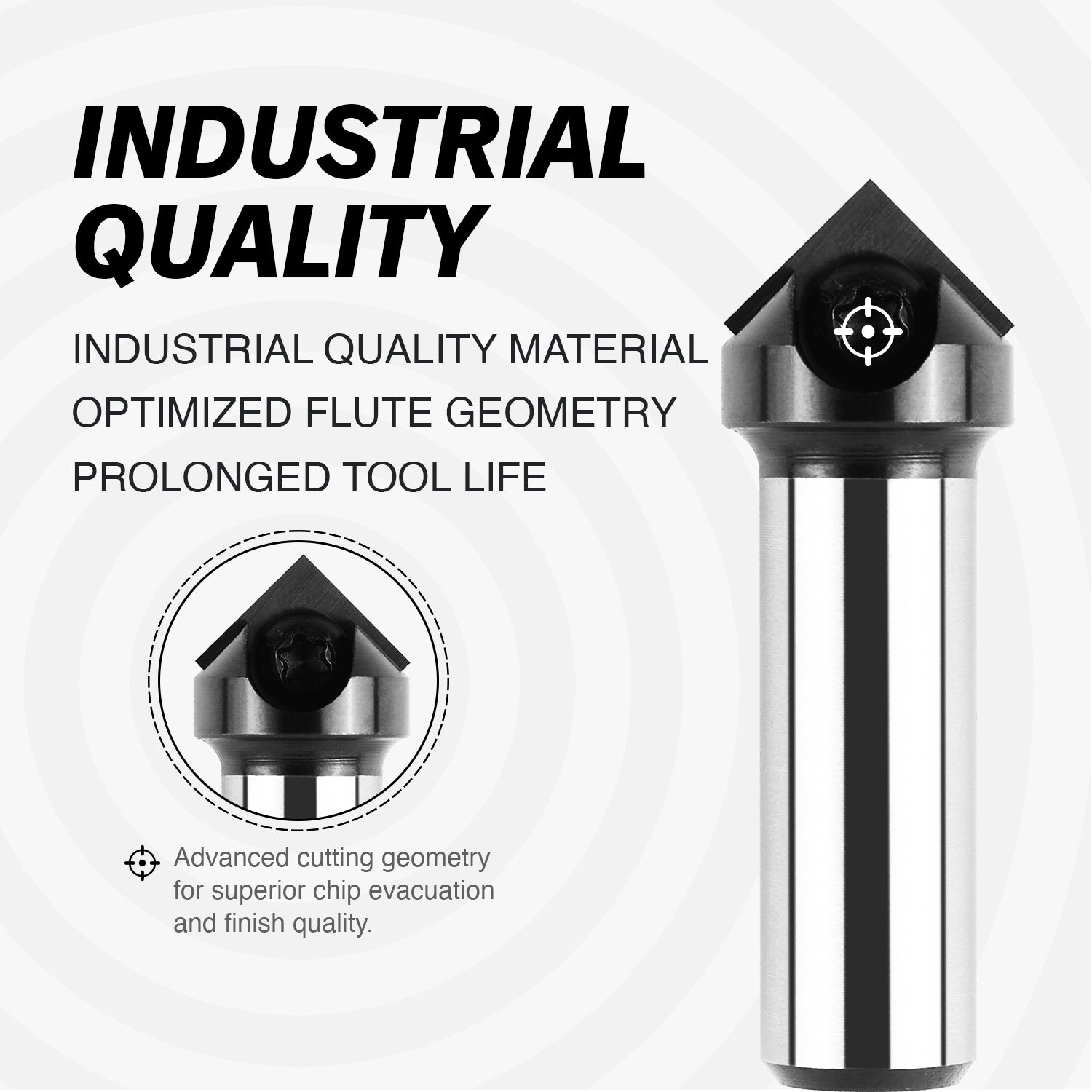 V1201 45 Degree V-Groove Carve Bit with Carbide Inserts - 1 Insert - 1/2 SD - 11/16 CD - 21/64 CL - 2 OL - 12mm - Zahyox
