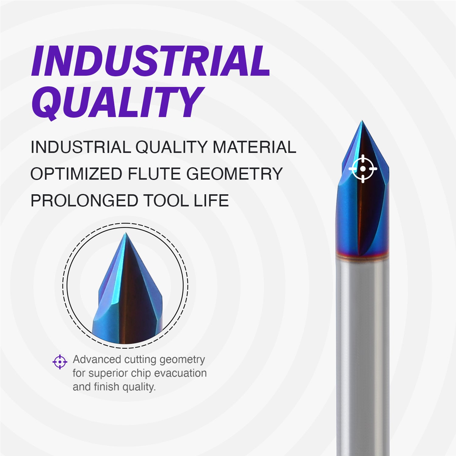 V1401 60 Degree nACo Coated V-Groove Carve Bit - 3 Flutes - 60°-  1/4 SD - 1/4 CD - 7/32 CL - 2 OL - Zahyox