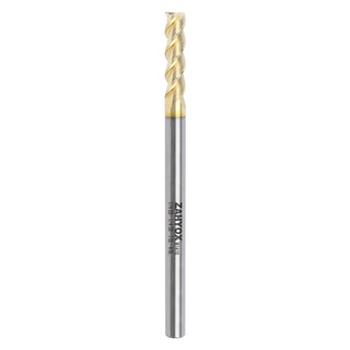 M1410 ZrN Coated Upcut End Mill for Aluminum - 3 Flutes - 1/4 Dia - 1/4 Shank - 1 LOC - 4 OAL