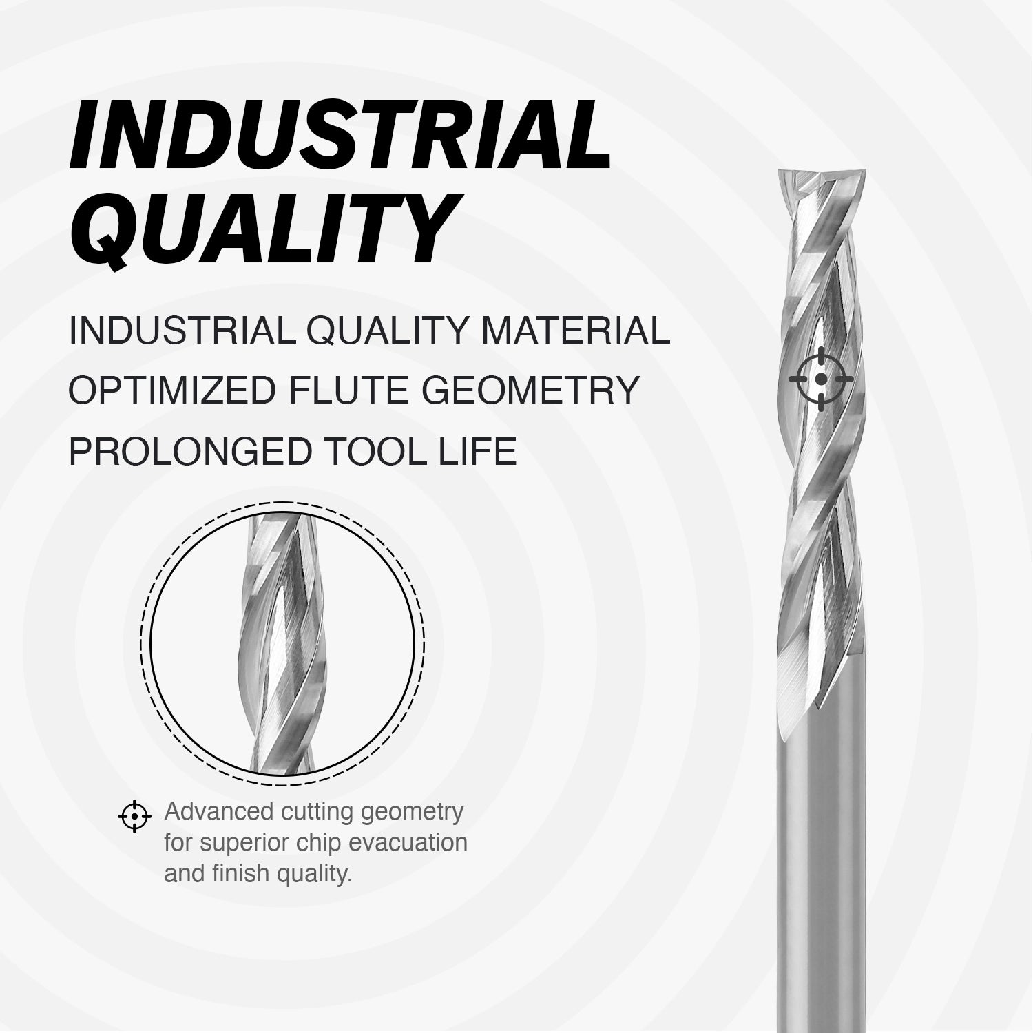 3/8" Shank Solid Carbide Upcut CNC Spiral Router Bit - 2 Flutes - 3/8" Cutting Dia - 2" LOC - 4" OAL - S3804 - Zahyox