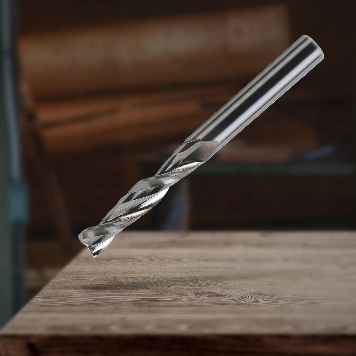 3/8" Shank Solid Carbide Upcut CNC Spiral Router Bit - 2 Flutes - 3/8" Cutting Dia - 2" LOC - 4" OAL - S3804 - Zahyox