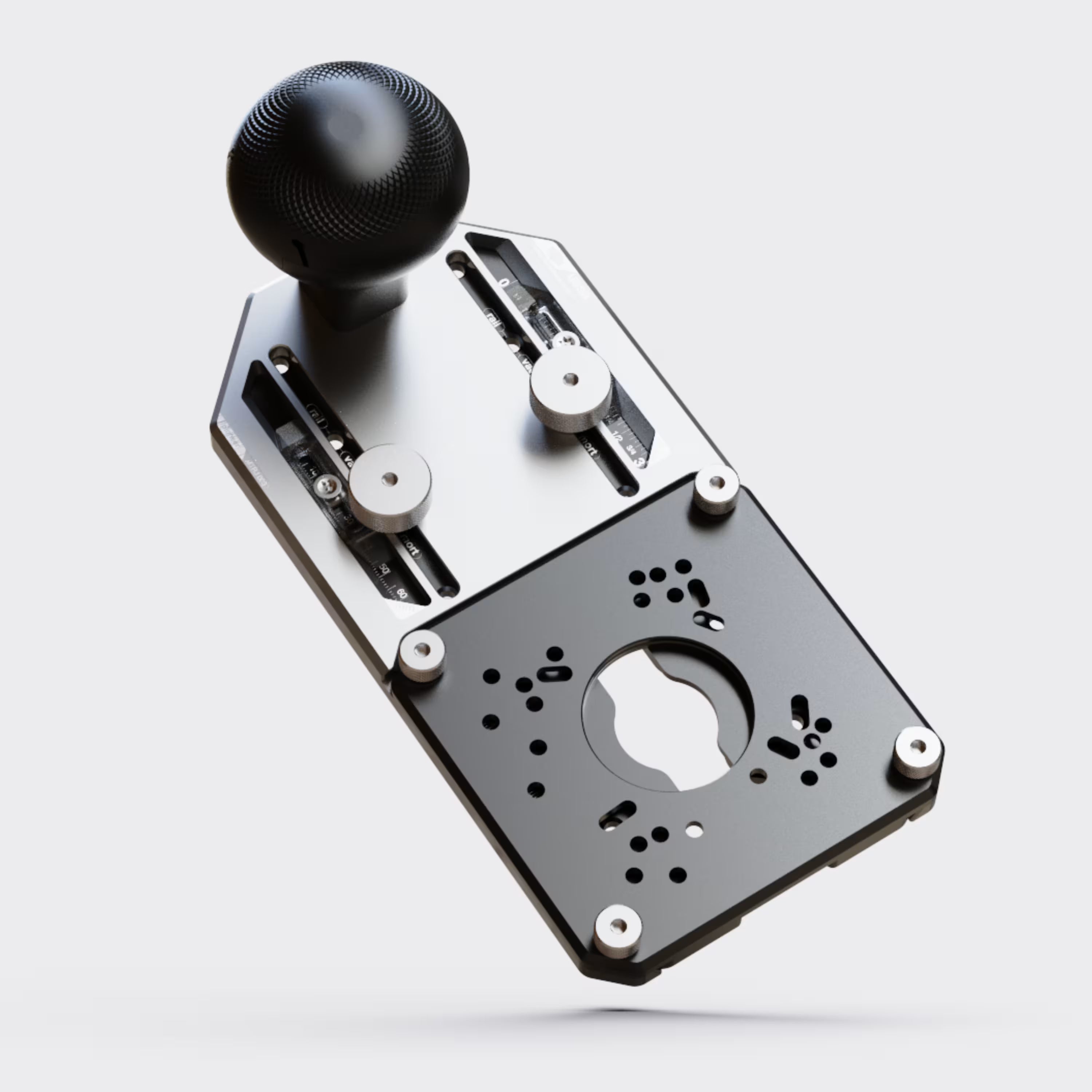 10-in-1 トリムルータージグ（円形カット、エッジガイド、ほぞ穴/溝切り、トリミング用）| 多機能ルーターベース