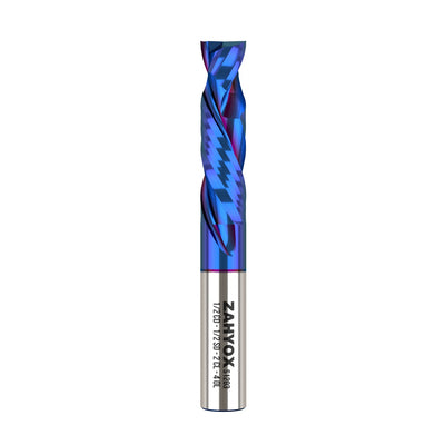 1/2" Shank Compression nACo Coated CNC Spiral Router Bit  - 2 Flutes - 1/2" CD - 2" CL - 4" OL - S1203 - Zahyox