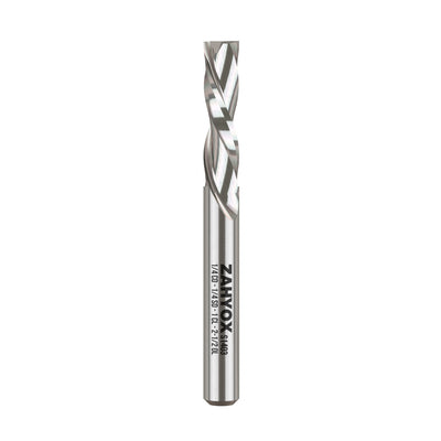 S1403 Solid Carbide Downcut Spiral Router Bit - 2Flutes - 1/4 SD - 1/4 CD - 1 CL - 2-1/2 OL - Zahyox