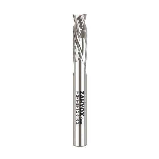 S1404 Solid Carbide Compression Spiral Router Bit - 2Flutes - 1/4 SD - 1/4 CD - 1 CL - 2-1/2 OL - Zahyox