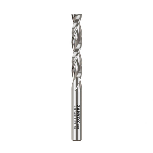 S1410 Solid Carbide Upcut Spiral Router Bit - 2Flutes - 1/4 SD - 1/4 CD - 1-1/2 CL - 3 OL - Zahyox