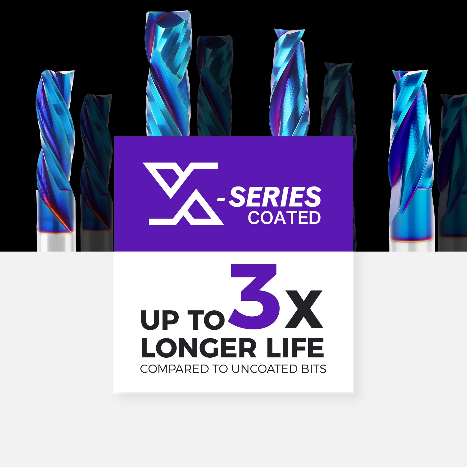 3/8" Shank Solid Carbide Compression nACo Coated CNC Spiral Router Bit - 2 Flutes - 3/8" Cutting Dia - 1-5/8" LOC - 3-1/2" OAL - S3805 - Zahyox