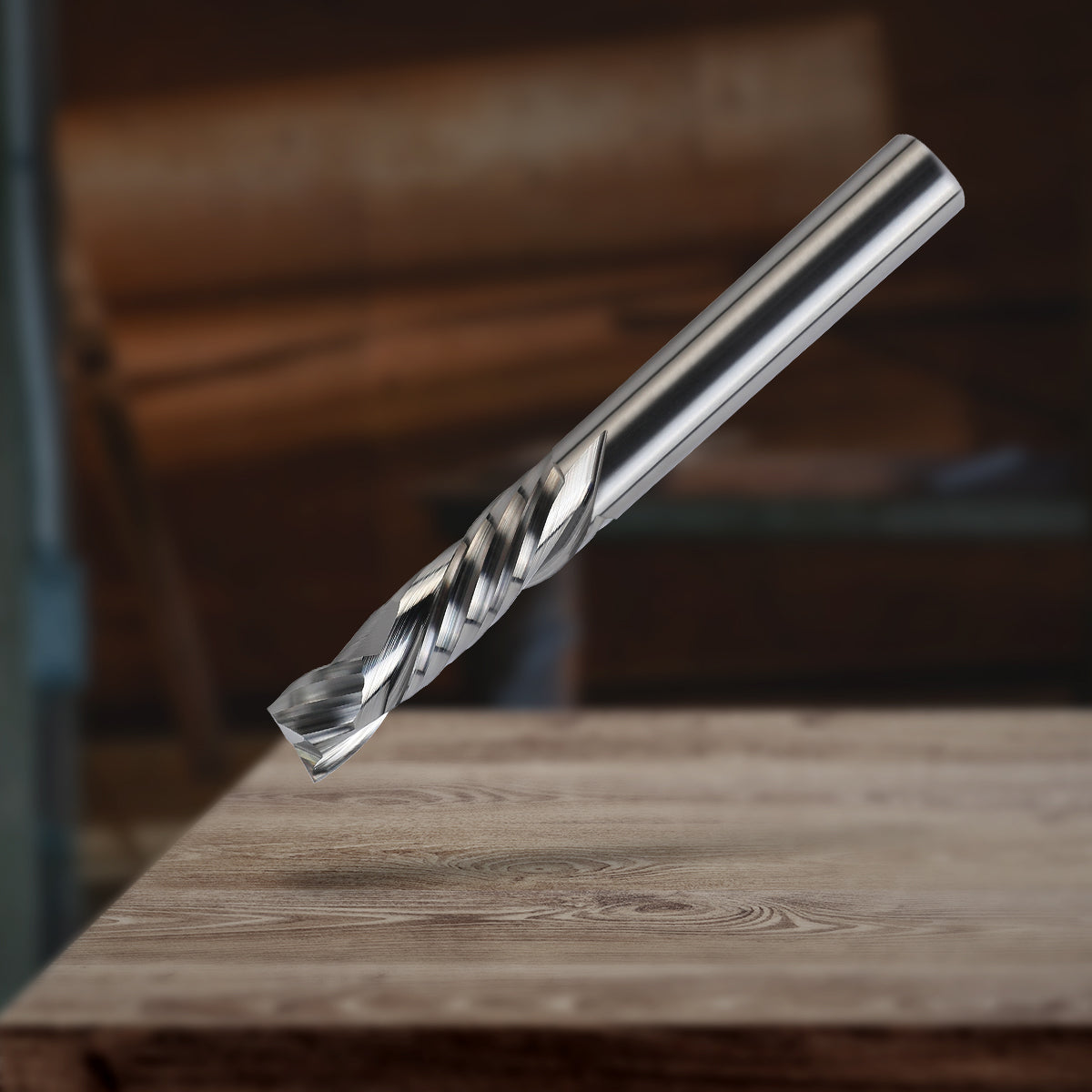 3/8" Shank Solid Carbide Compression CNC Spiral Router Bit - 2 Flutes - 3/8" Cutting Dia - 1-5/8" LOC - 3-1/2" OAL - S3806 - Zahyox