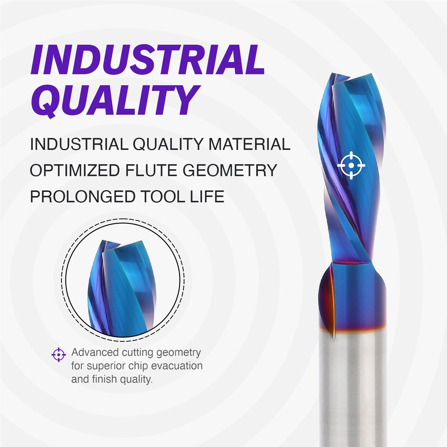 3/8" Shank Downcut nACo Coated CNC Spiral Router Bit - 2 Flutes - 3/8" Cutting Dia - 1" LOC - 2-1/2" OAL - S3807 - Zahyox
