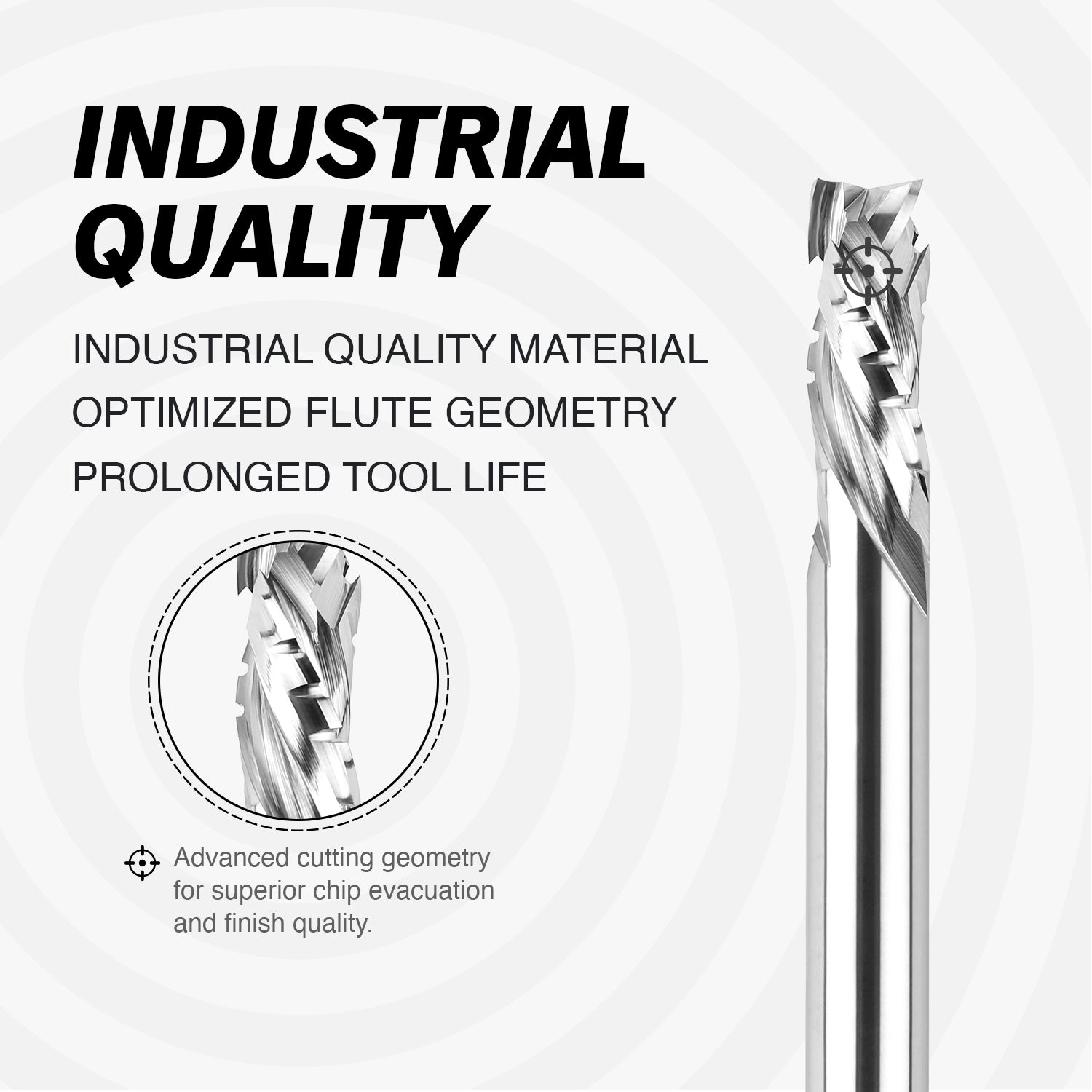 3/8" Shank Compression Chip Breaker Spiral Router Bit - 3 Flutes - 3/8" Cutting Dia - 7/8" LOC - 3" OAL - 1/4" UCL - S3809 - Zahyox