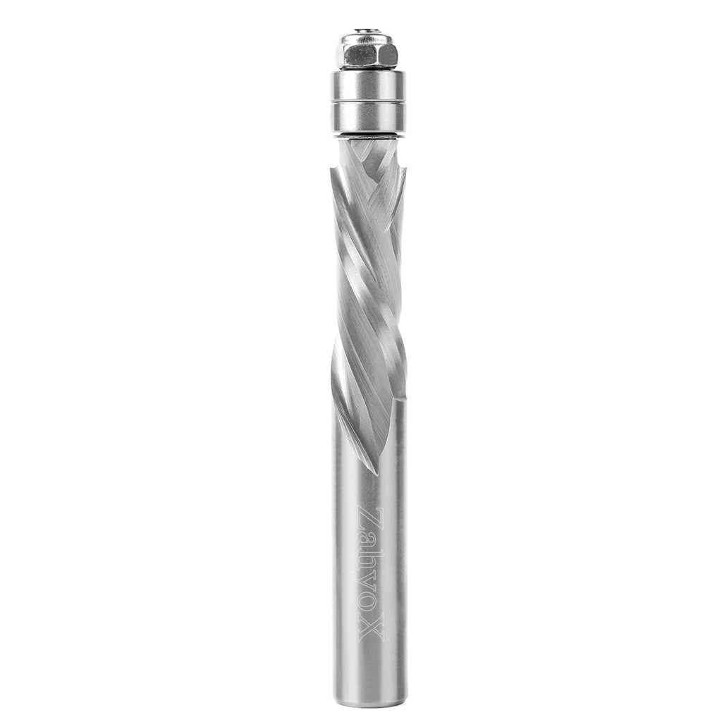 F1201 Compression Spiral Flush Trim Bit with Bottom Bearing- 1/2 SD - 1/2 CD - 1-5/8 CL - 4-5/16 OL