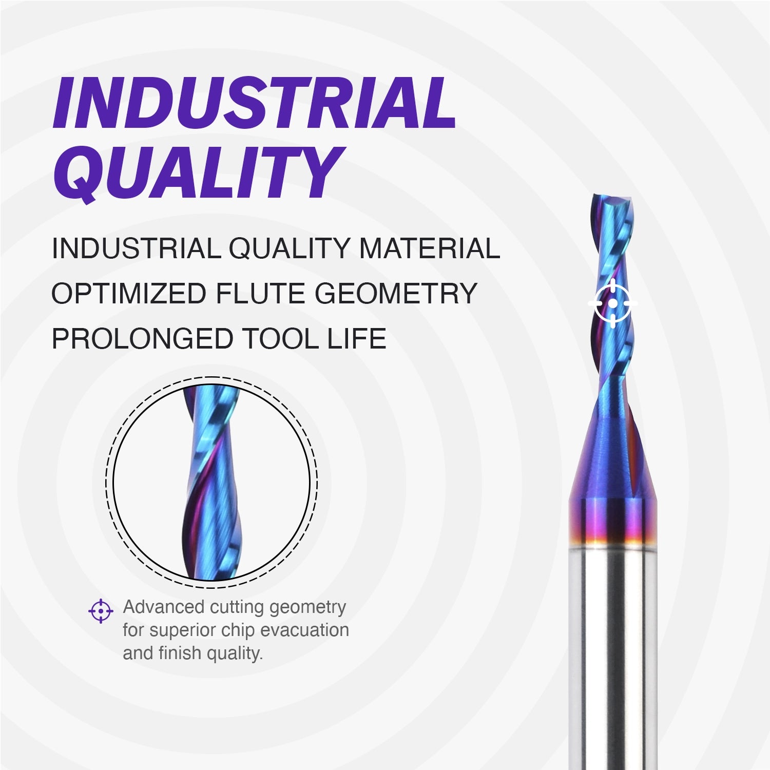 S1801 Solid Carbide nACo Coated Upcut Spiral Router Bit - 2 Flutes -  1/4 SD - 1/8 CD - 1/2 CL - 2 OL - Zahyox
