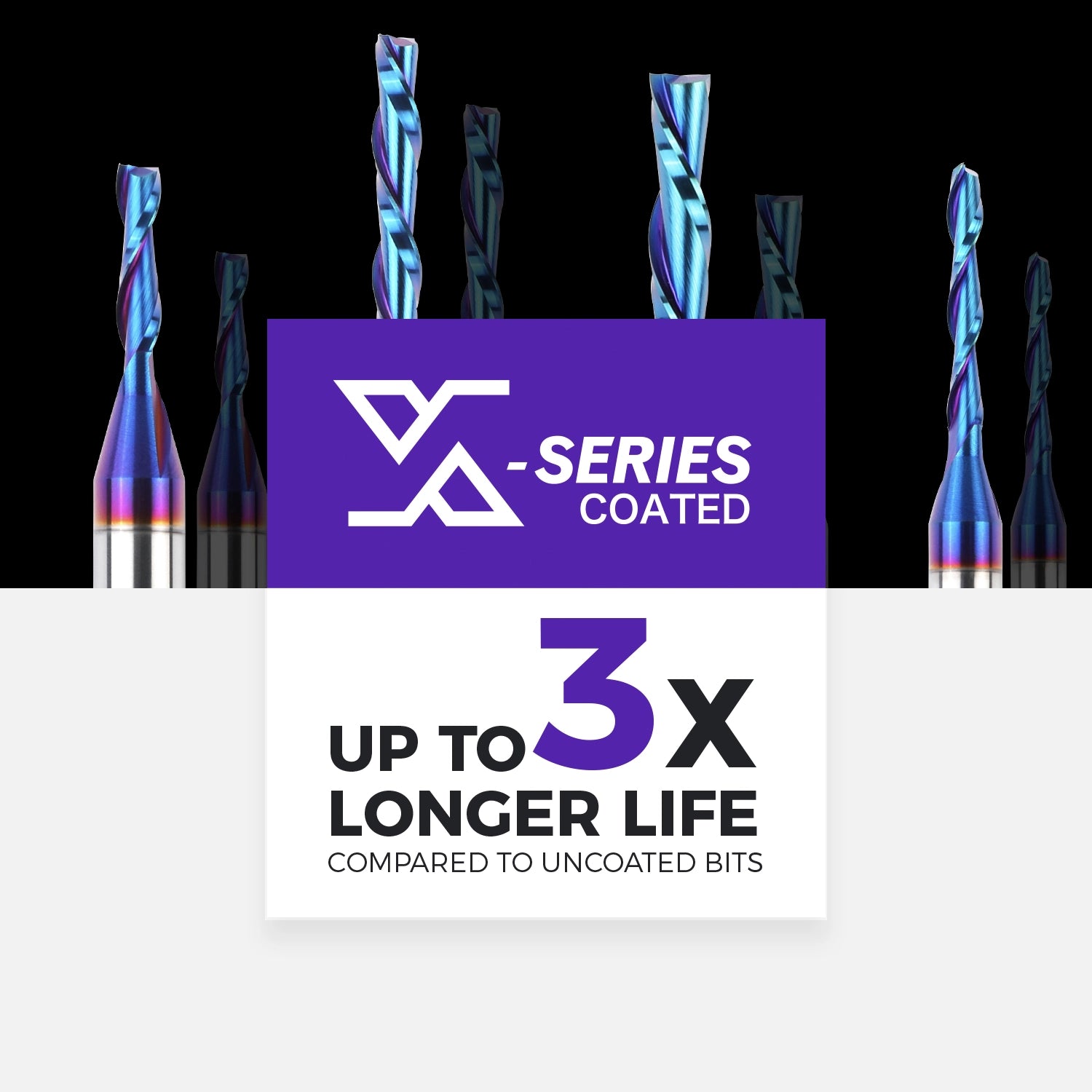 S1801 Solid Carbide nACo Coated Upcut Spiral Router Bit - 2 Flutes -  1/4 SD - 1/8 CD - 1/2 CL - 2 OL - Zahyox