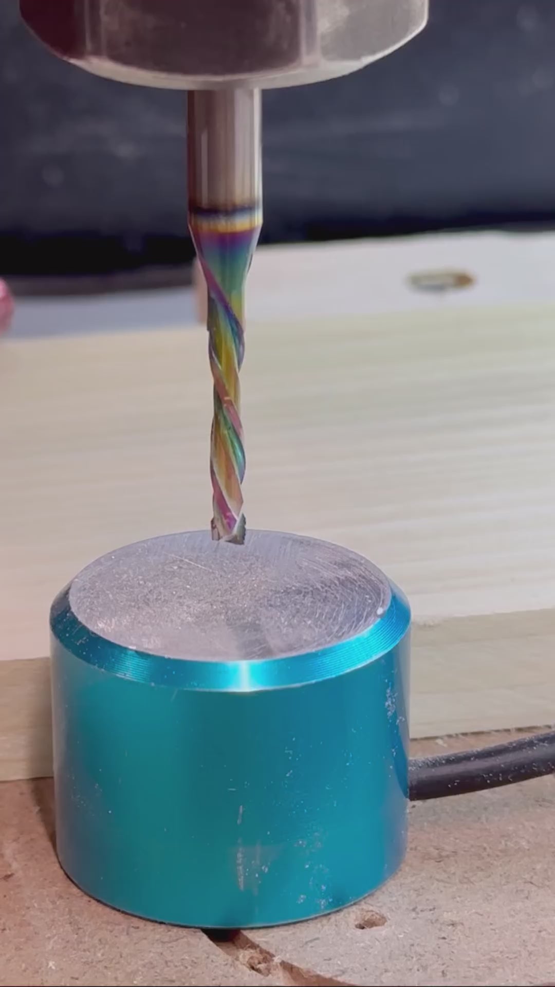 Load video: S3803 (5pack) 3/8&quot; Shank Solid Carbide Upcut nACo Coated CNC Spiral Bit- 2 Flutes - 3/8&quot; Cutting Dia - 2&quot; LOC - 4&quot; OAL