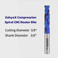 3/8" Shank Compression nACo Coated Spiral Router Bit - 2 Flutes - 3/8" Cutting Dia - 1-1/16" LOC - 3" OAL - S3812 PRO