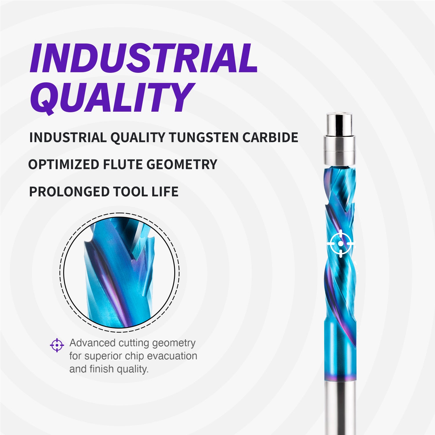 1/4 Up & Down Spiral Flush Trim with Bottom Bearing  - 1/4 Cutting Dia - 1-1/8 Cutting Length - 3 OAL - F1408 - Zahyox