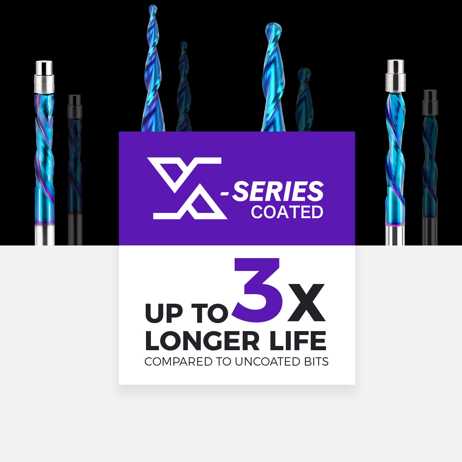 1/4 Up & Down Spiral Flush Trim with Bottom Bearing  - 1/4 Cutting Dia - 1-1/8 Cutting Length - 3 OAL - F1408 - Zahyox