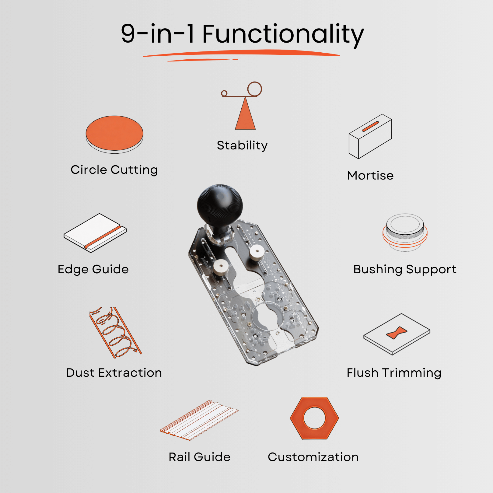Pioneer Core - Multifunctional Trim Router Jig for Circle Cutting Pioneer Core - Multifunctional Trim Router Jig for Circle Cutting