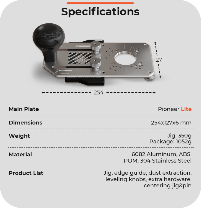 Pioneer Lite - Multifunctional Trim Router Jig - Zahyox